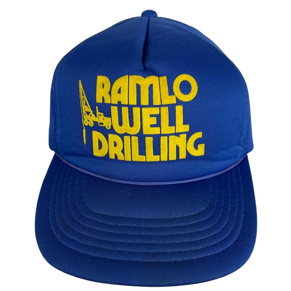 Vintage SnapBack Ramlo Well Drilling Sellout Blue Yellow OSFA Hipster 90s CLEAN - Picture 14 of 16